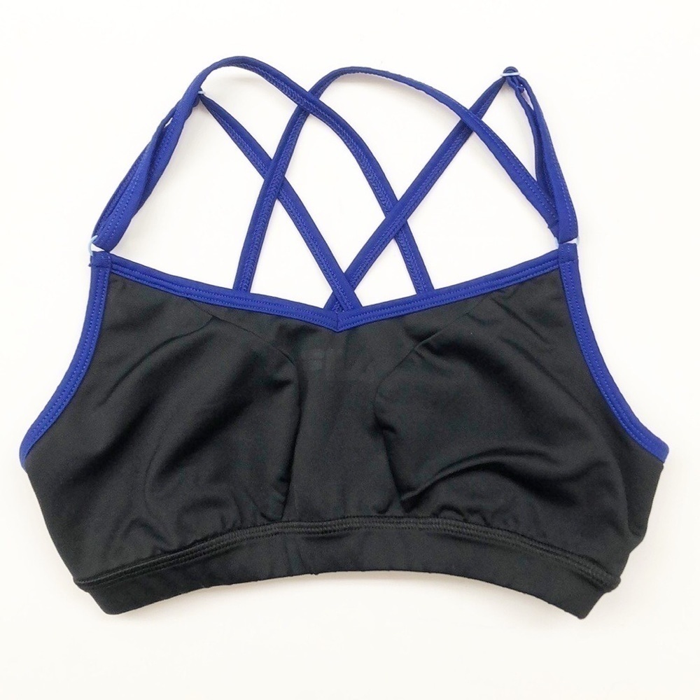 Fila black and blue scrappy sports bra